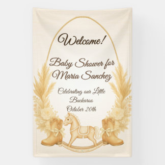 Boho Western Rocking Horse Kinderdusche Willkommen Banner