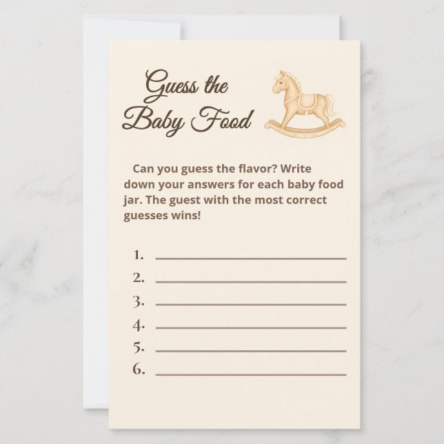 Boho Western Rocking Horse rät das Spiel mit dem E (Vorderseite)