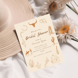 Boho Western Saddle up Cowboy Brautparty Invita Einladung