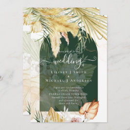 BOHO Wheat Pampas Grass Wedding Einladung