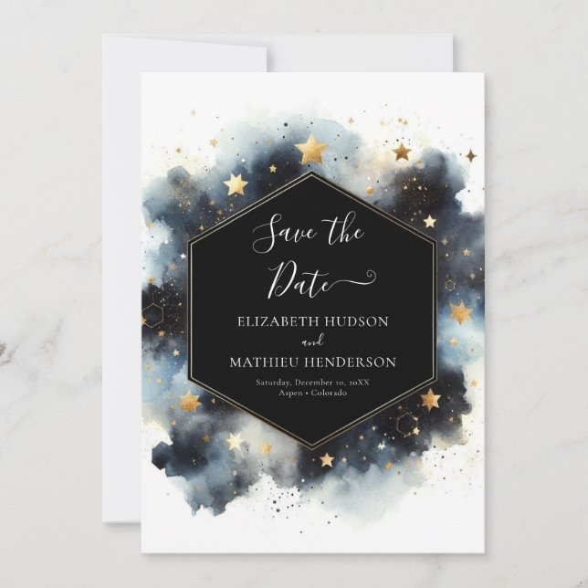 Boho Whimsical Celestial Wedding Save The Date (Vorderseite)