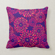 Boho Whimsical Floral Pattern Navy Fuchsia