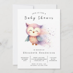 Boho Whimsical Owl Baby Dusche Einladung