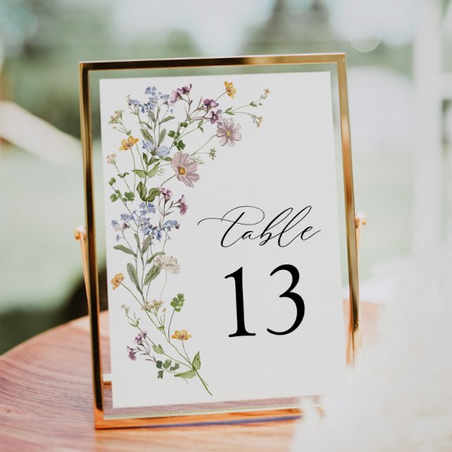 Boho Whimsical Wildblume Wedding Tischnummer (Wedding Table Number)