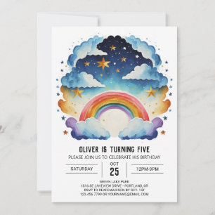 Boho Whimsy Clouds Geburtstag Einladung