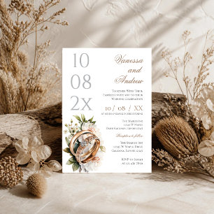 Boho Whit Ring Hochzeitseinladung Einladung