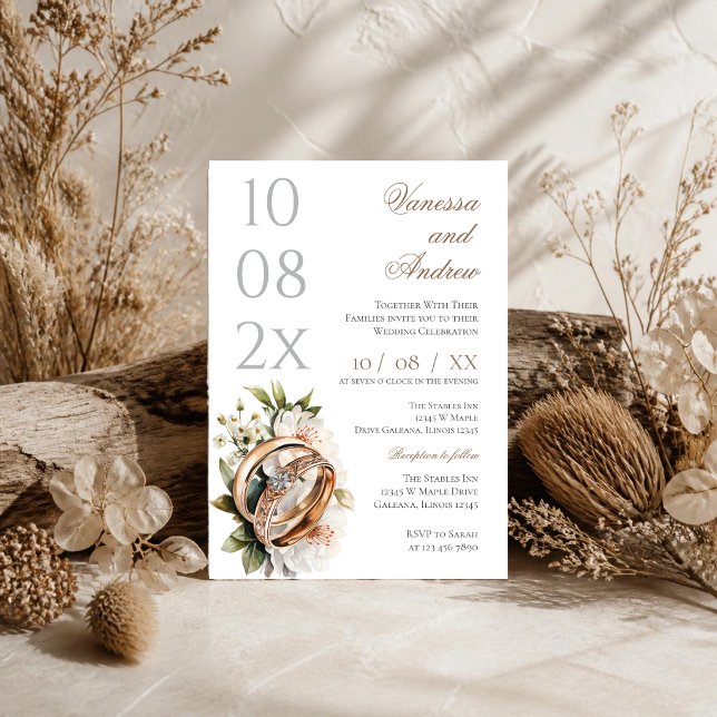 Boho Whit Ring Hochzeitseinladung Einladung (Von Creator hochgeladen)