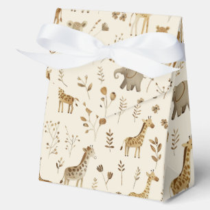 Boho White Beige Jungle Animals Geschenkschachtel