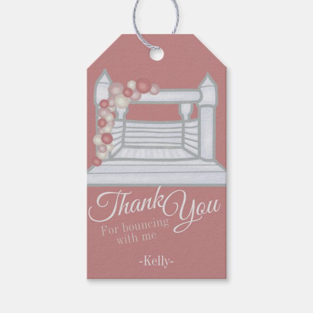 Boho White Bounce House Geschenkanhänger (Vorderseite)