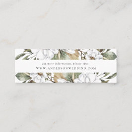 Boho White Floral & Greenerity Website Cards Mini Visitenkarte