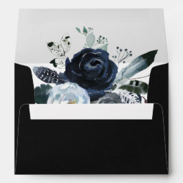Boho White Navy Peony Pre-Printed Address 12x18