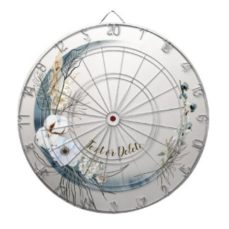 Boho White Orchid Blume Blue Moon Elegante Dartscheibe