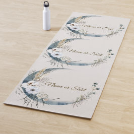 Boho White Orchid Blume Blue Moon Elegante Yogamatte