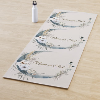 Boho White Orchid Blume Blue Moon Elegante Yogamatte