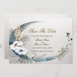 Boho White Orchid Blume Blue Moon Elegantes Party Save The Date