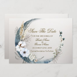 Boho White Orchid Blume Blue Moon Elegantes Party Save The Date