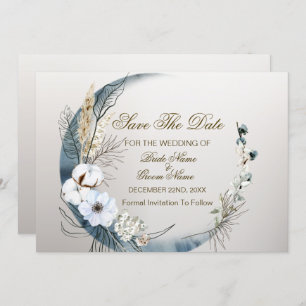 Boho White Orchid Blume Blue Moon Elegantes Party Save The Date