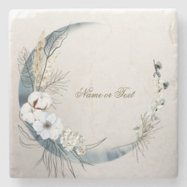 Boho White Orchid Blume Blue Moon Elegantes Party Steinuntersetzer