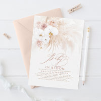 Boho White Orchids Bloom Pampas Grass Baby Dusche