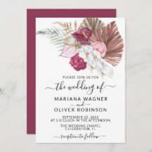 Boho White Orchids Blush Burgundy Floral Wedding