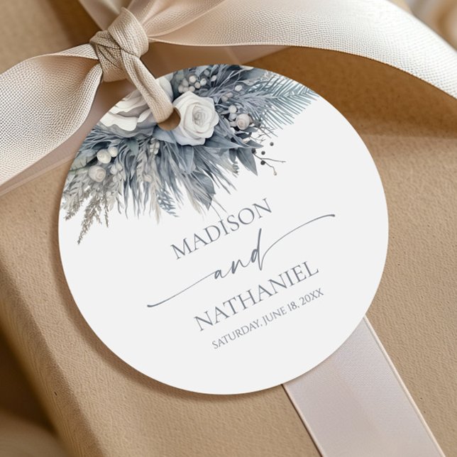 Boho White Rose Blumengarten Hochzeit Geschenkanhänger (Von Creator hochgeladen)
