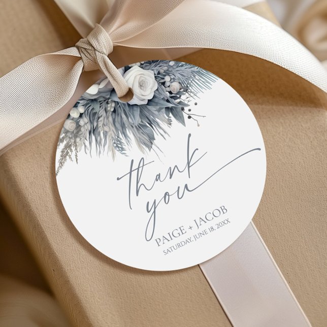 Boho White Rose Blumengarten Hochzeit Geschenkanhänger (Von Creator hochgeladen)