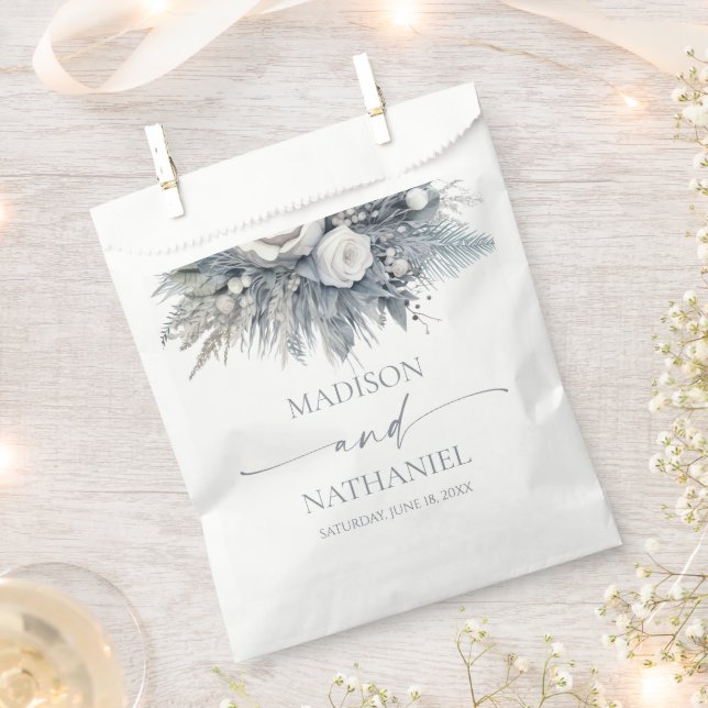 Boho White Rose Blumengarten Hochzeit Geschenktütchen (Ausgeschnitten)