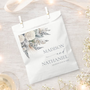 Boho White Rose Blumengarten Hochzeit Geschenktütchen
