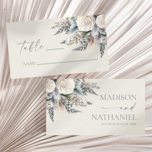 Boho White Rose Blumengarten Hochzeit Platzkarte