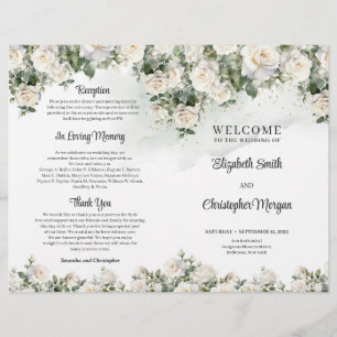 Boho White Roses Grüne und Goldene Zeremonie