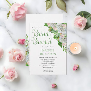 Boho White Roses   Orchids Floral Bridal Brunch Einladung