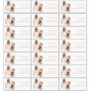 Boho White Wedding Gown Bride Gastadresse Aufkleber