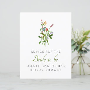 Boho Widflower Advice für die Braut zu unterzeichn