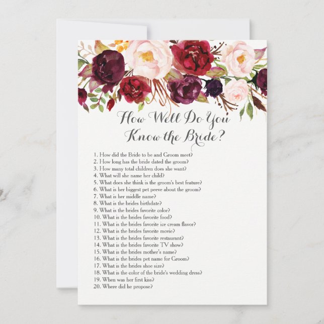 Boho Wie gut kennst du die Braut? (Vorderseite)