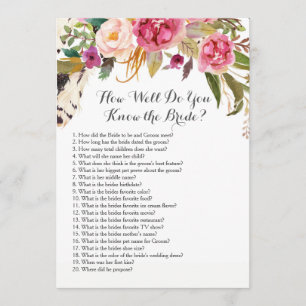 Boho, wie gut Sie die Braut kennen? Einladung