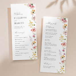 Boho-Wiesen-Wildblumen-Hochzeitsprogramm Programm