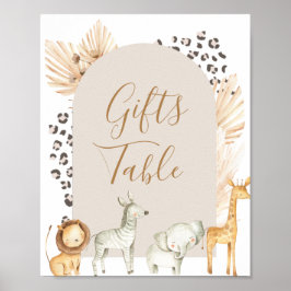 Boho Wild Animals Floral Geschenke Table Poster