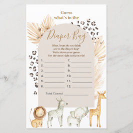 Boho Wild Animals rät, was in der Windeltasche ist