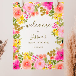 Boho Wild Blume Garden Brautparty Willkommensgruß Poster