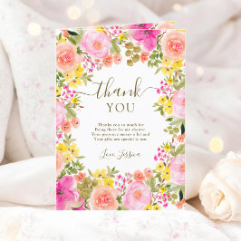 Boho wild Blume Gartengarten Foto Brautparty Dankeskarte