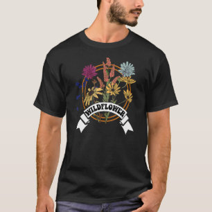 Boho Wild Blume Retro-Farben und Design T-Shirt