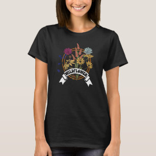 Boho Wild Blume Retro-Farben und Design T-Shirt