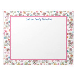 Boho Wild Blume Sommer Vintager Fahrradplaner Notizblock