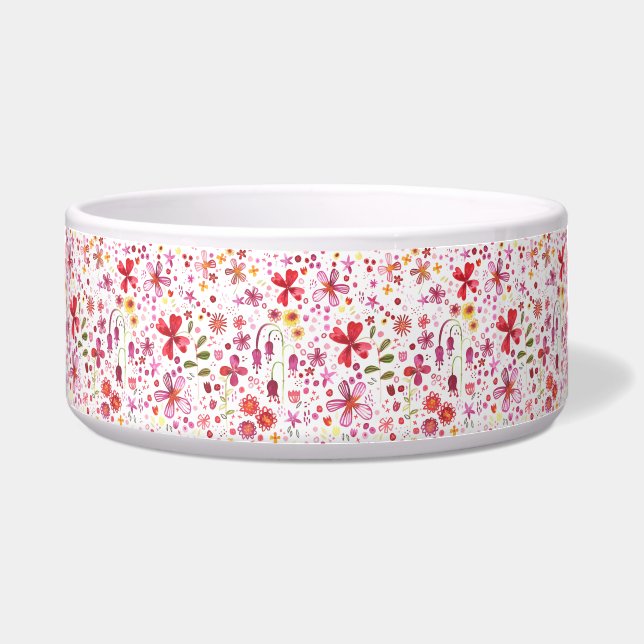 Boho Wild Blume Watercolor Napf (Vorderseite)