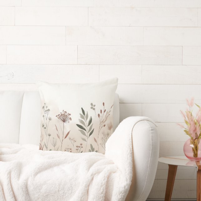 Boho Wild Blume | Wüstengarten-Blumenmuster Kissen (Liege)