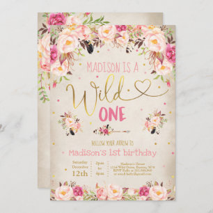 Boho Wild Ein Geburtstag Einladung Watercolor Boho