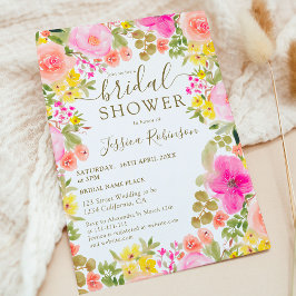 Boho wild flowers garden photo bridal shower einladung
