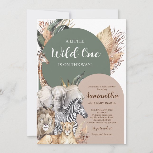 Boho Wild One Baby Shower Einladung (Vorderseite)