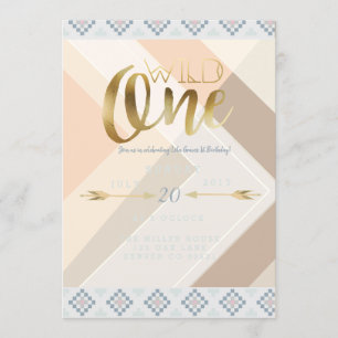 Boho Wild One Erste Geburtstagspartei Einladung
