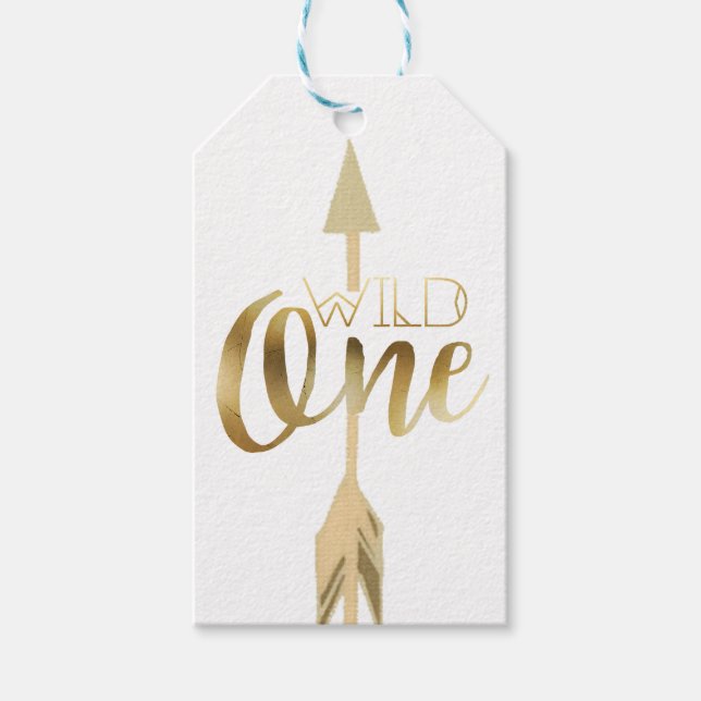 Boho Wild One | Erste Geburtstagspartei Geschenkanhänger (Vorderseite)